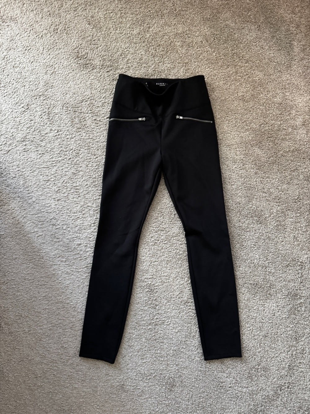White House Black Market Black Runway Leggings with Front Zips